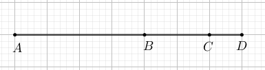 Punctele A, B, C și D sunt coliniare, în ordinea A, B, C, D.